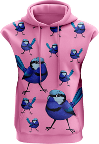 Blue Wren Sleeveless Hoodie 3