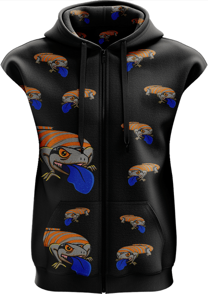 Bluey Lizard Full Zip Sleeveless Hoodie Jackets - fungear.com.au