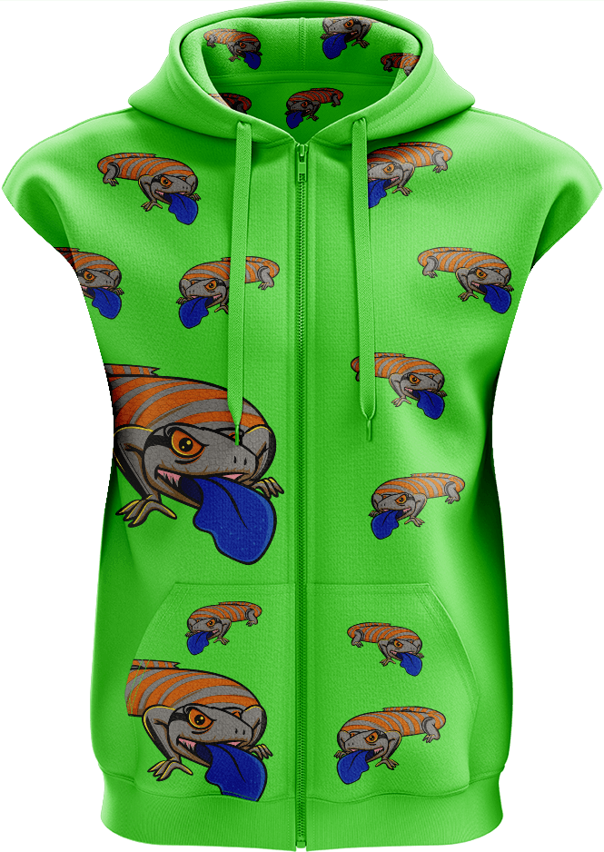 Bluey Lizard Full Zip Sleeveless Hoodie Jackets - fungear.com.au