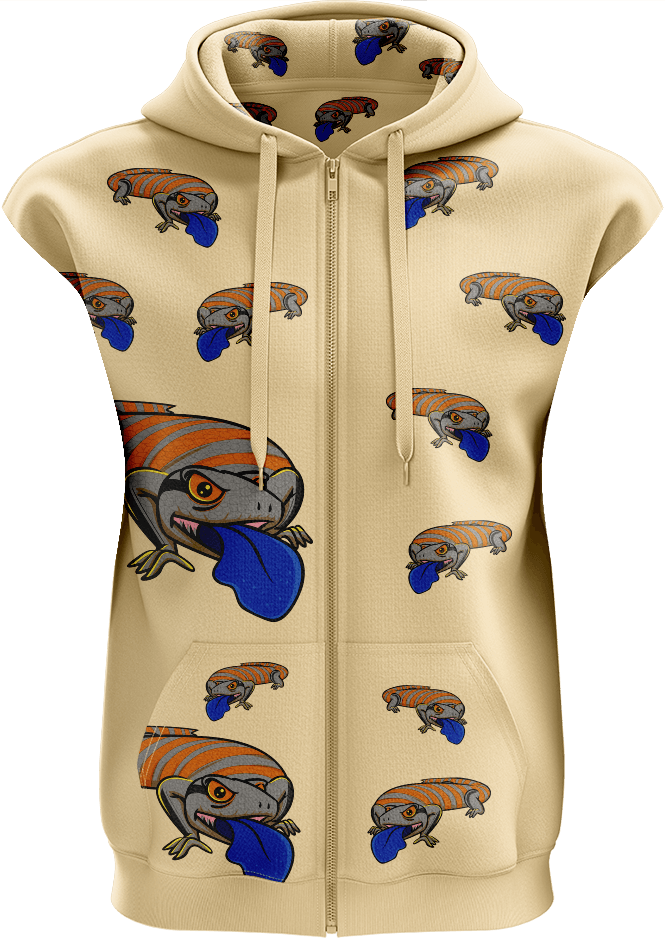 Bluey Lizard Full Zip Sleeveless Hoodie Jackets - fungear.com.au