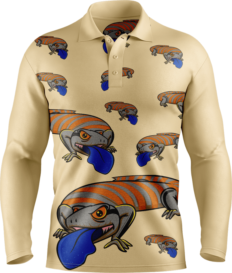 Bluey Lizard Men's Long Sleeve Polo
