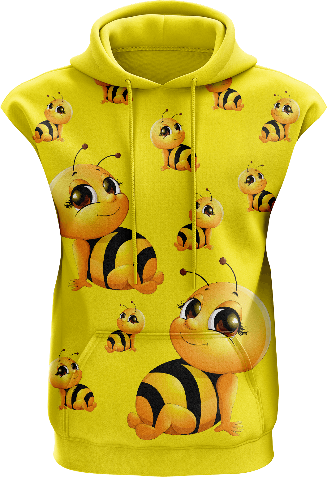 Buzz Bee Full Zip Sleeveless Hoodie Jackets - fungear.com.au