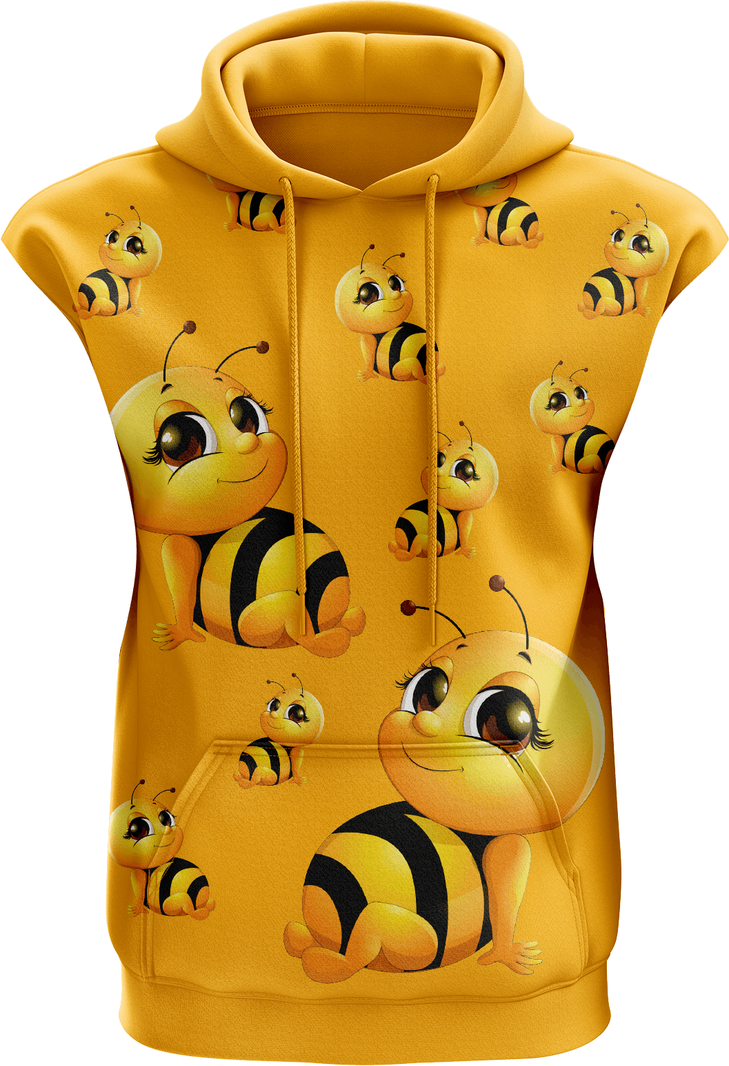 Buzz Bee Full Zip Sleeveless Hoodie Jackets - fungear.com.au