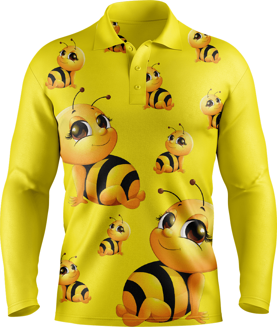 Buzz Bee Men's Long Sleeve Polo - fungear.com.au