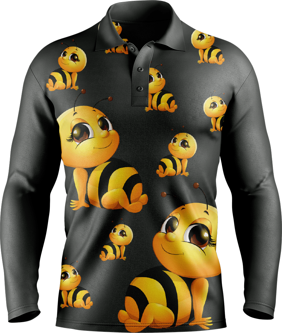 Buzz Bee Men's Long Sleeve Polo - fungear.com.au