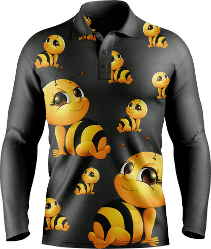 Buzz Bee Men's Long Sleeve Polo - fungear.com.au