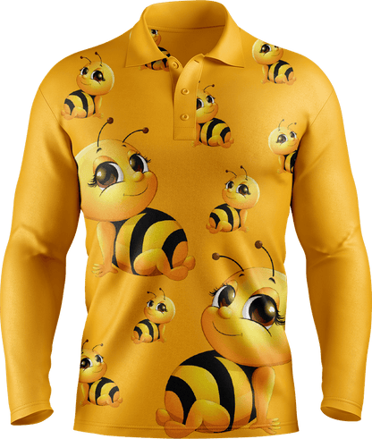 Buzz Bee Men's Long Sleeve Polo - fungear.com.au