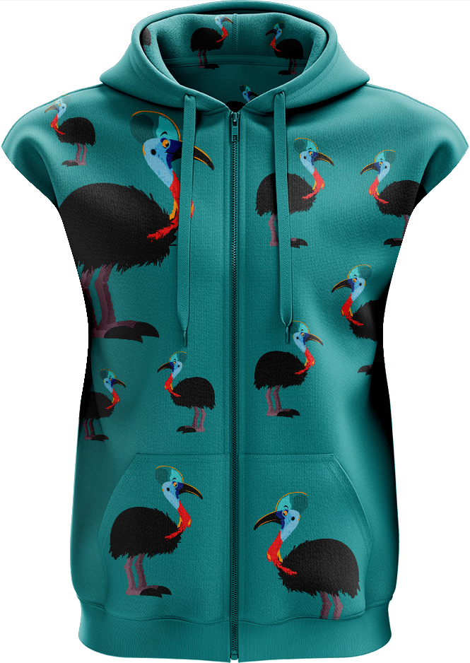 Casanova Cassowary Full Zip Sleeveless Hoodie Jackets - fungear.com.au