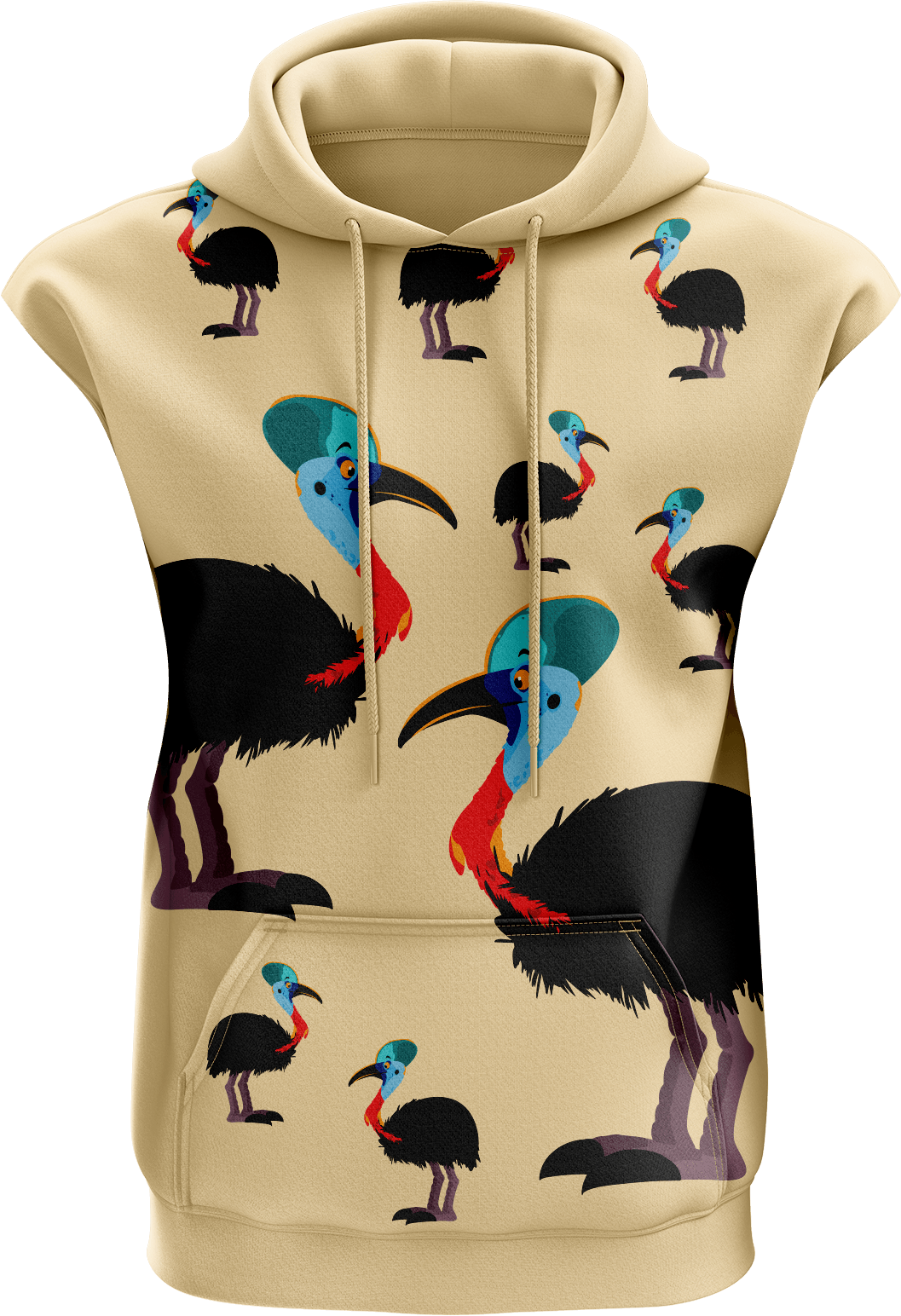 Casanova Cassowary Sleeveless Hoodie - fungear.com.au