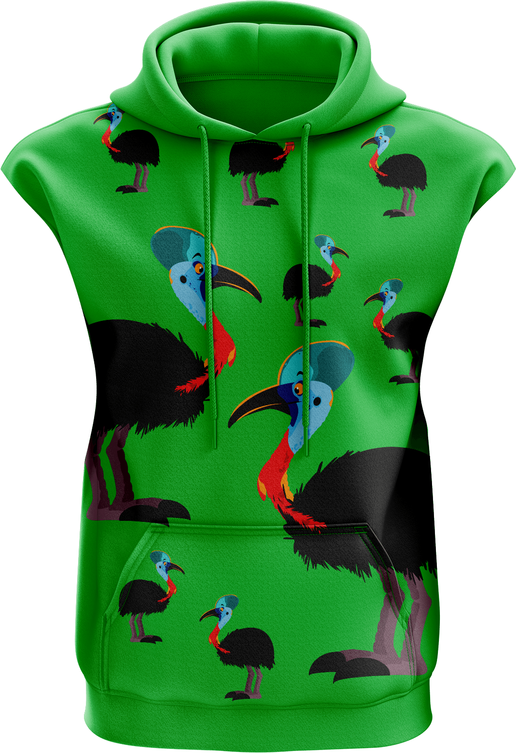 Casanova Cassowary Sleeveless Hoodie - fungear.com.au