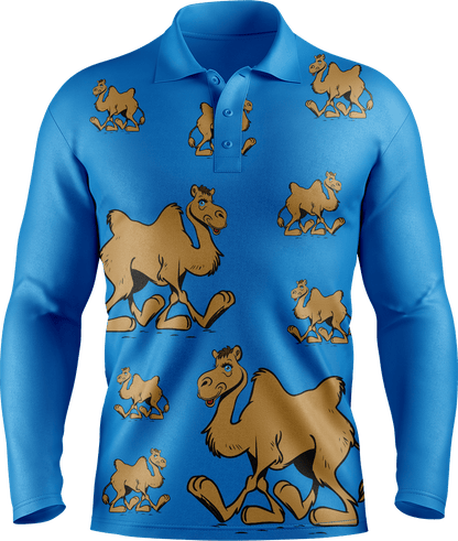 Cool Camel Men's Long Sleeve Polo - fungear.com.au