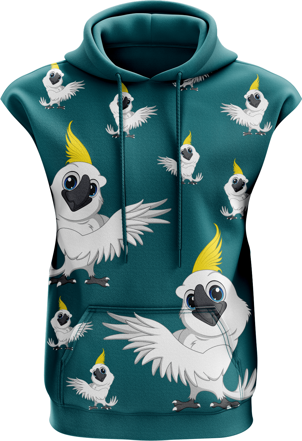Cool Cockatoo Full Zip Sleeveless Hoodie Jackets