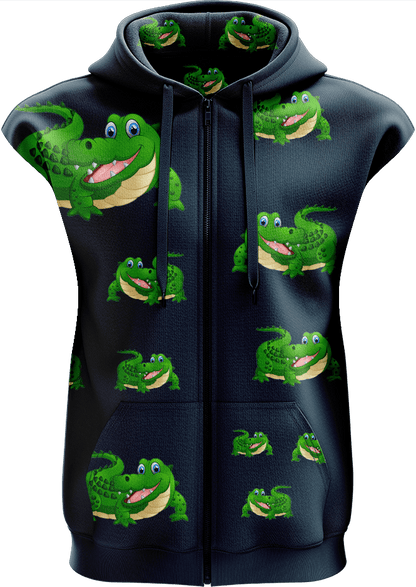 Crazy Croc Full Zip Sleeveless Hoodie Jackets - fungear.com.au