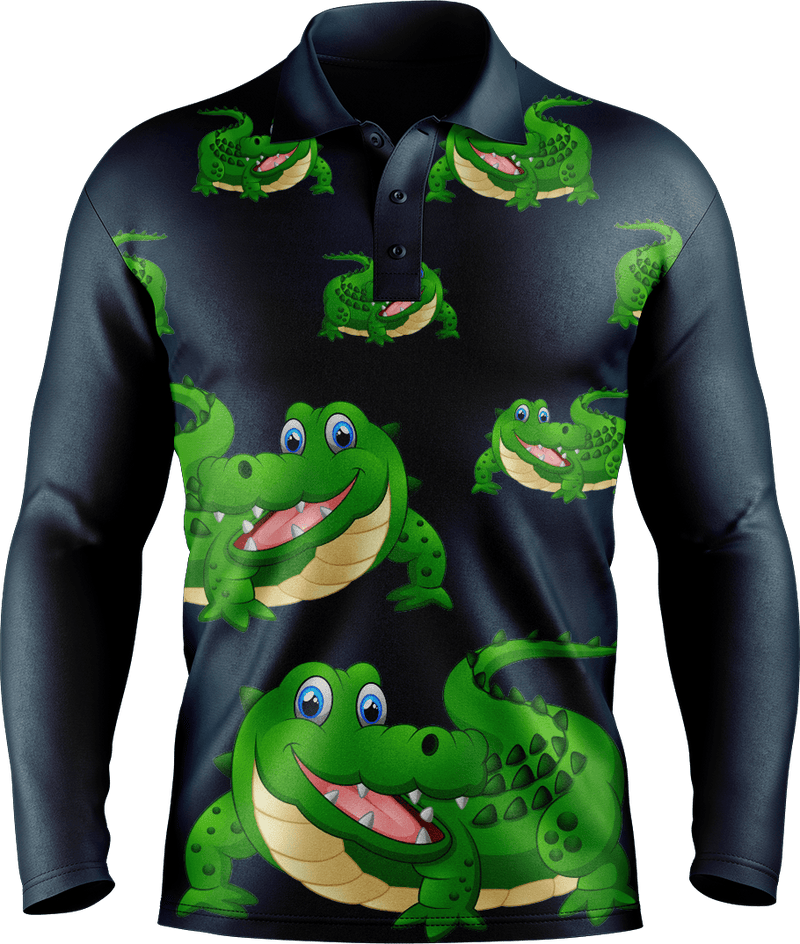 Crazy Croc Men's Long Sleeve Polo