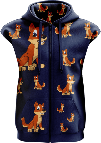 Dizzie Dingo Full Zip Sleeveless Hoodie Jackets - fungear.com.au