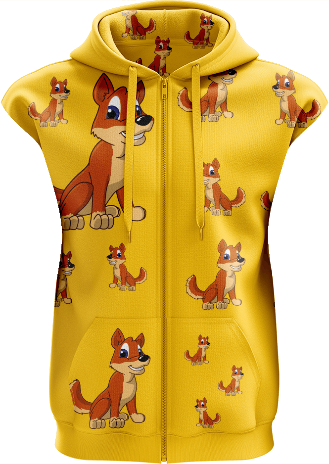 Dizzie Dingo Full Zip Sleeveless Hoodie Jackets - fungear.com.au