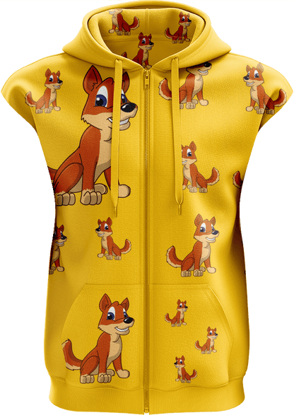 Dizzie Dingo Full Zip Sleeveless Hoodie Jackets - fungear.com.au