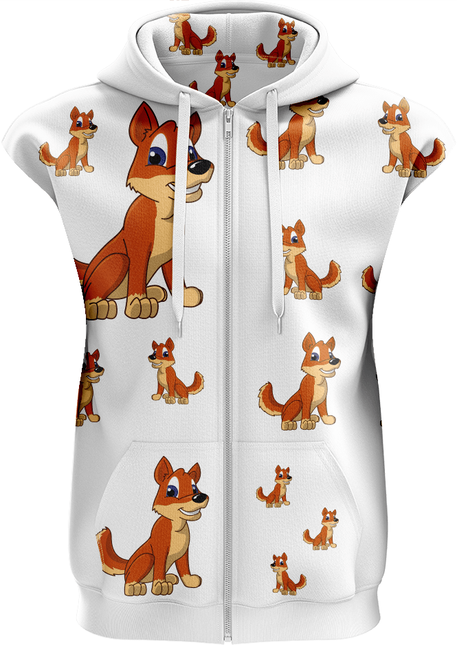 Dizzie Dingo Full Zip Sleeveless Hoodie Jackets - fungear.com.au