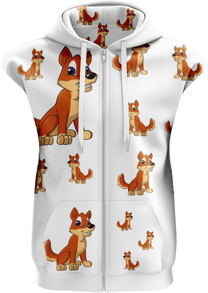 Dizzie Dingo Full Zip Sleeveless Hoodie Jackets - fungear.com.au