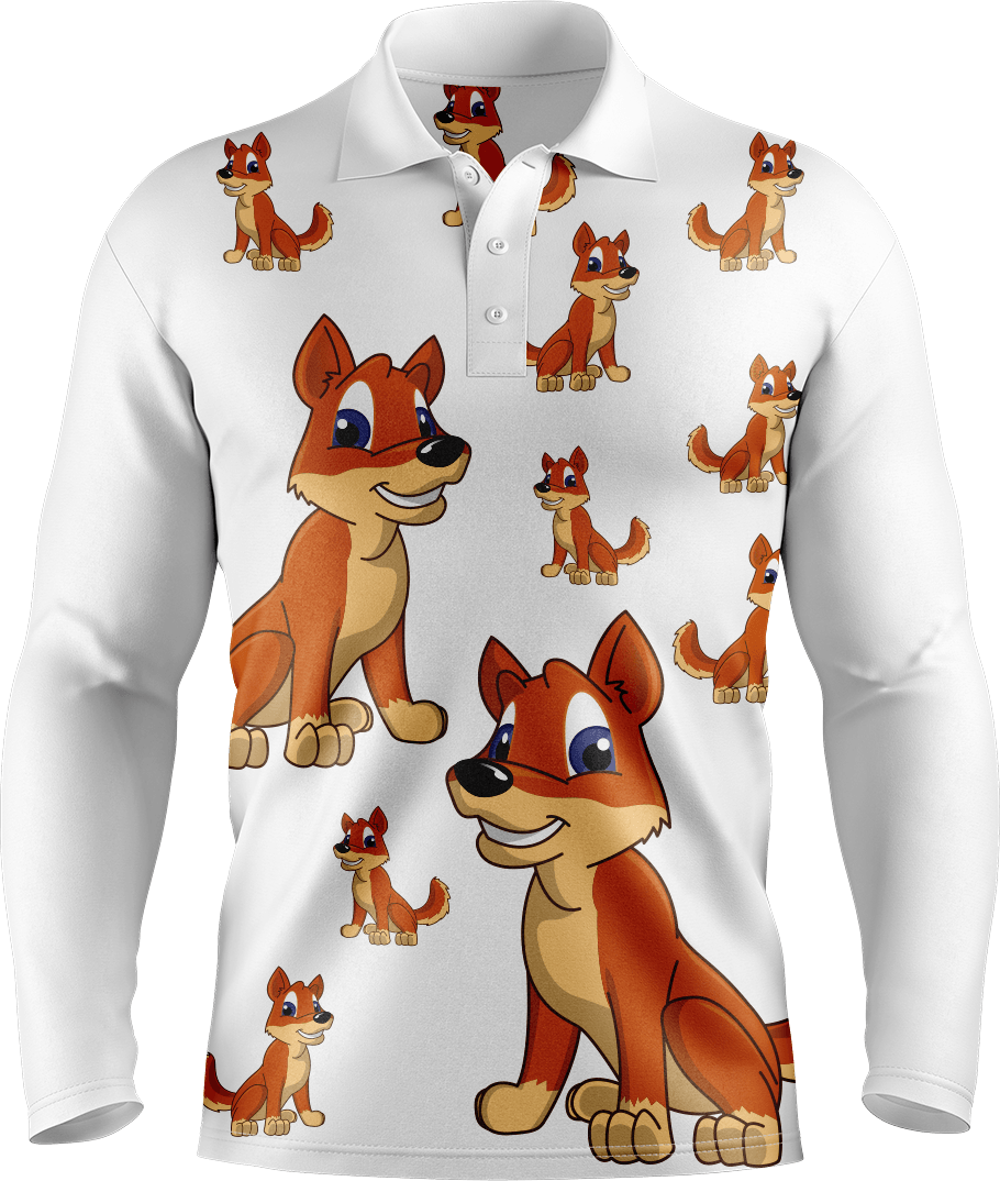 Dizzie Dingo Men's Polo. Long or Short Sleeve - fungear.com.au