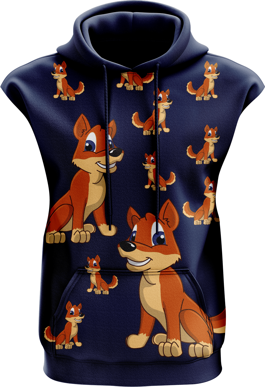 Dizzie Dingo Sleeveless Hoodie - fungear.com.au