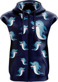 Dolphin Full Zip Sleeveless Hoodie Jackets 2