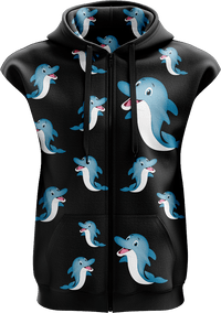 Dolphin Full Zip Sleeveless Hoodie Jackets 3