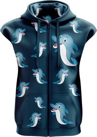 Dolphin Full Zip Sleeveless Hoodie Jackets 1