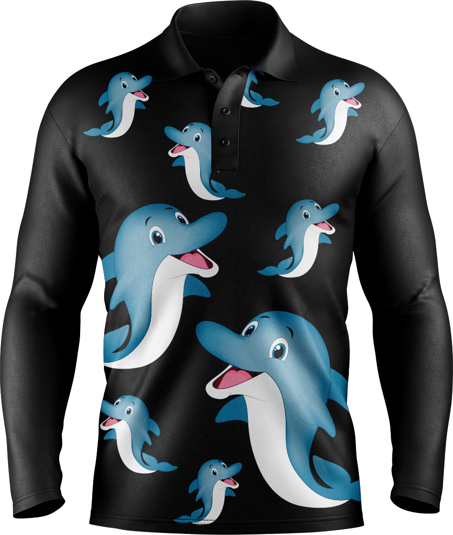 Dolphin Men's Long Sleeve Polo