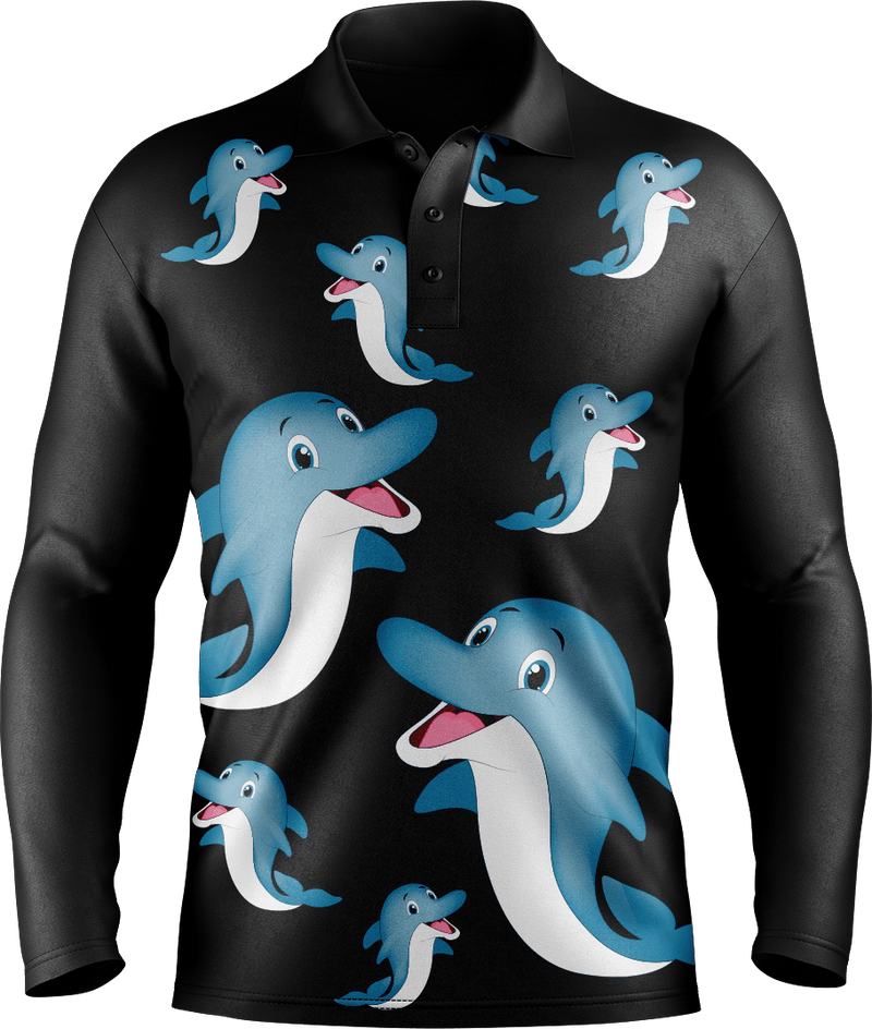 Dolphin Men's Long Sleeve Polo