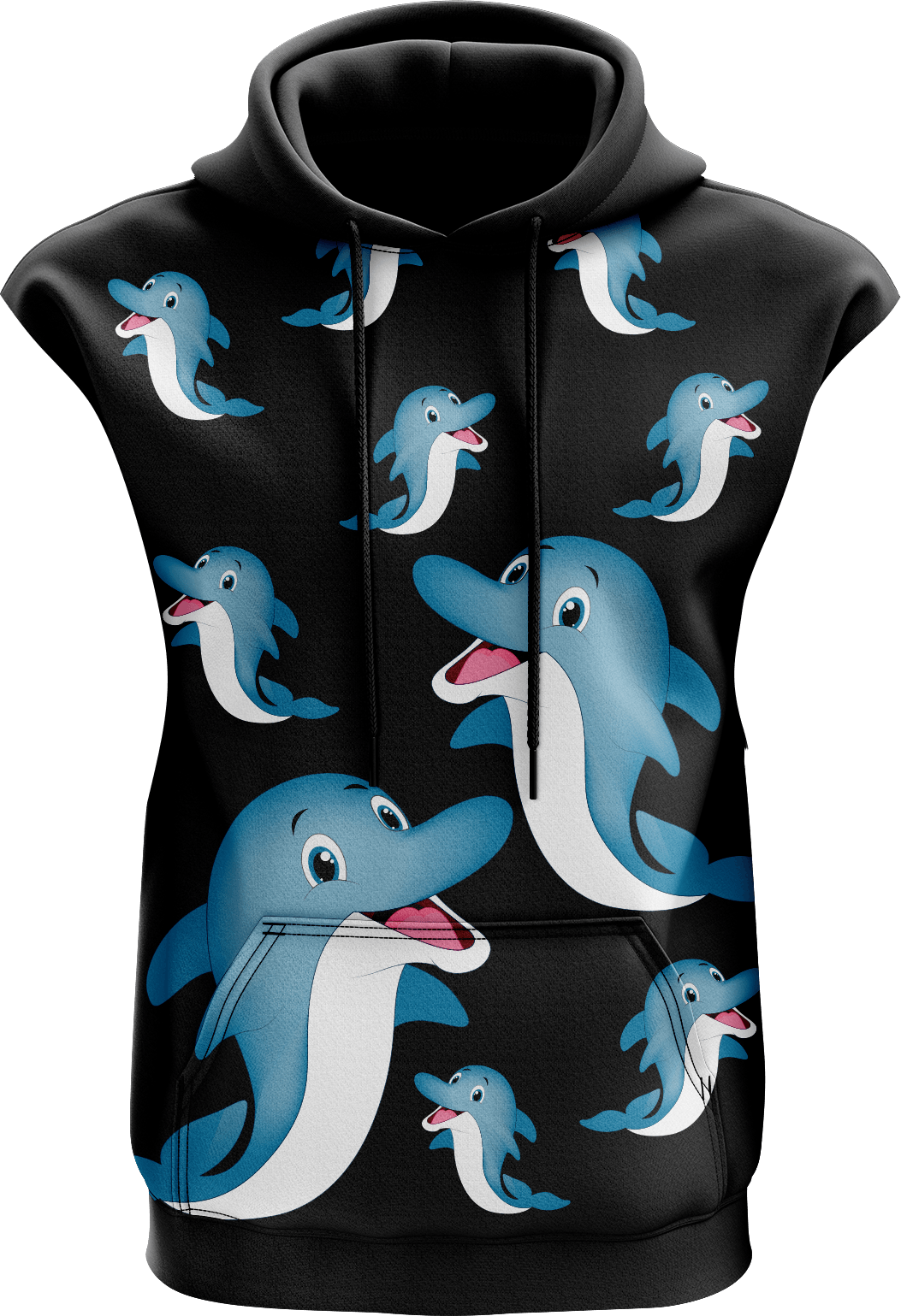 Dolphin Sleeveless Hoodie - fungear.com.au