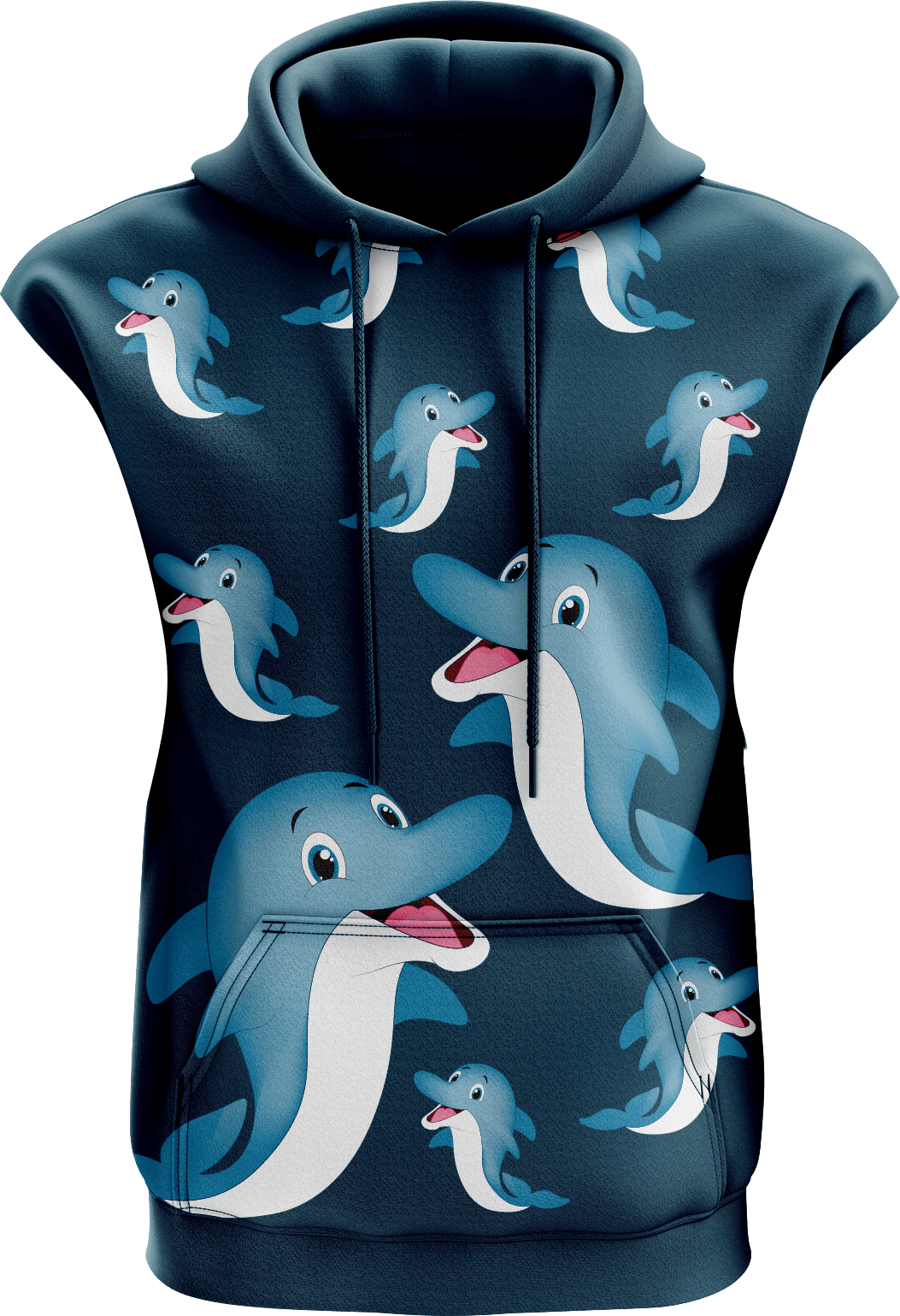 Dolphin Sleeveless Hoodie - fungear.com.au