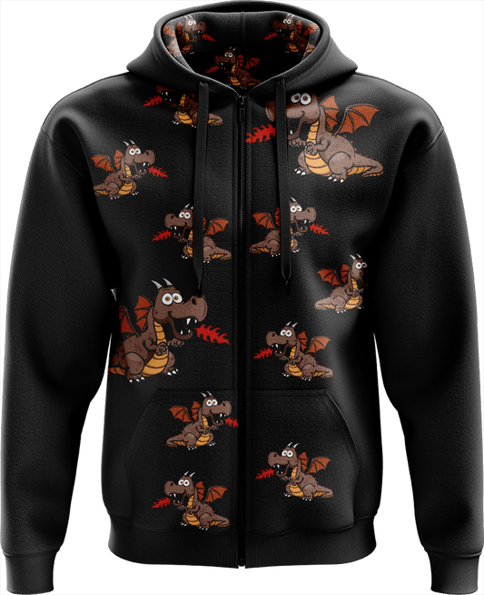 Dopey Dragon Full Zip Hoodies Jacket - fungear.com.au