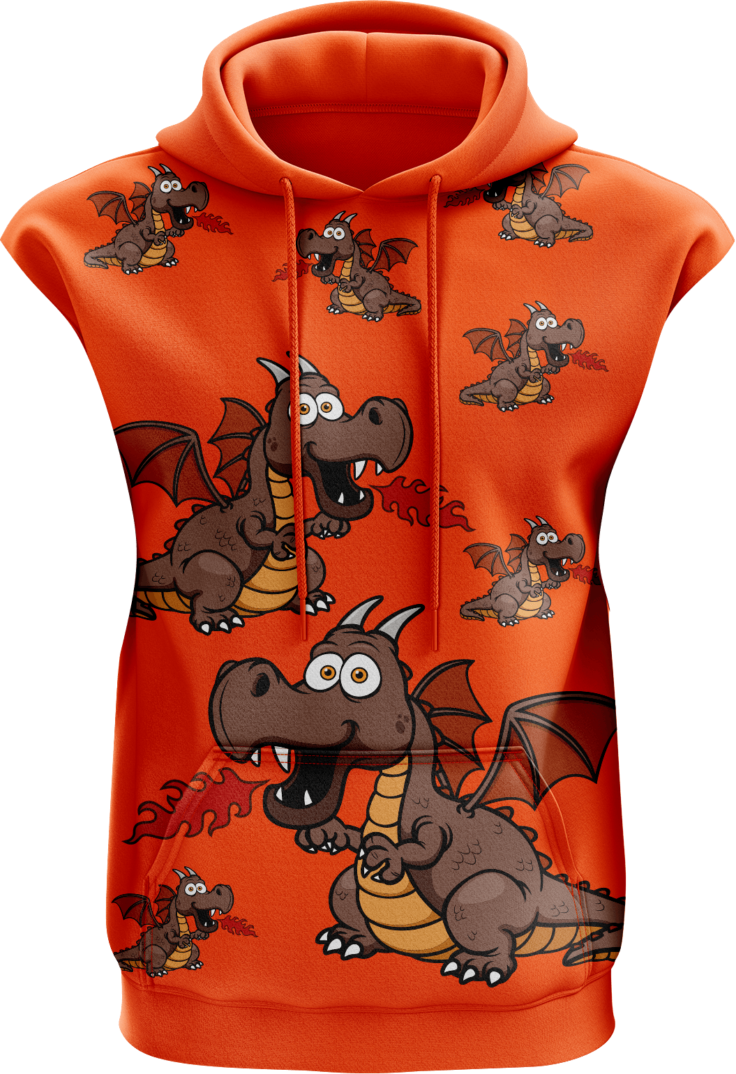 Dopey Dragon Full Zip Sleeveless Hoodie Jackets - fungear.com.au