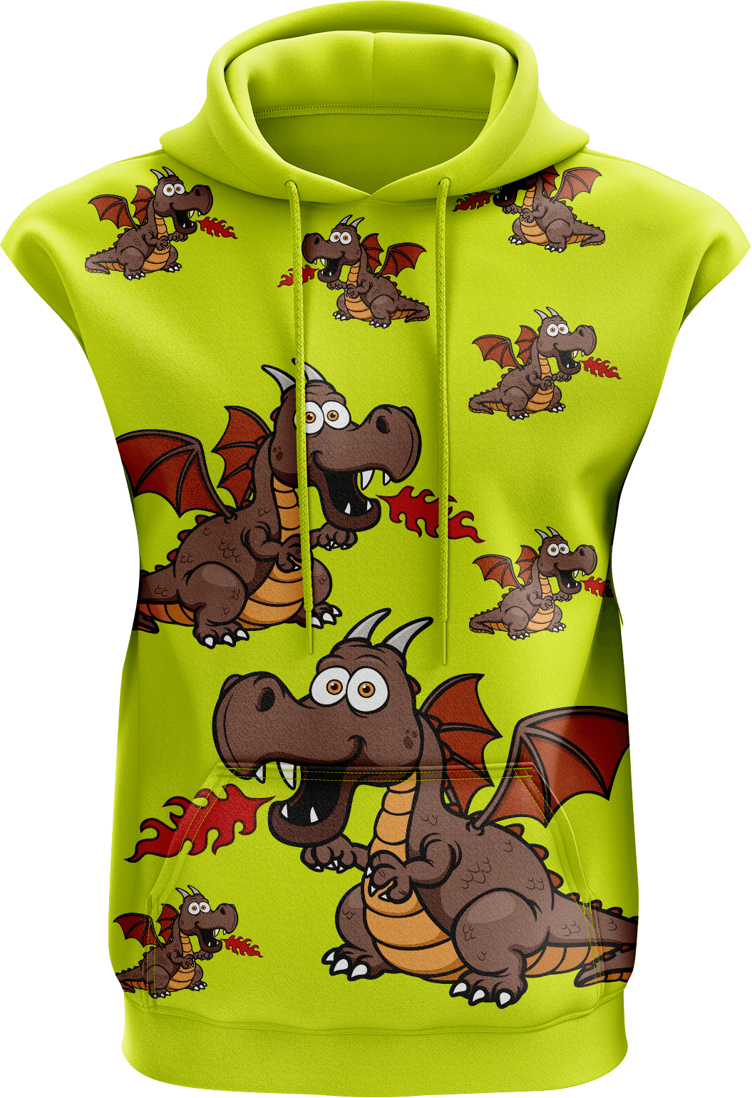 Dopey Dragon Full Zip Sleeveless Hoodie Jackets - fungear.com.au