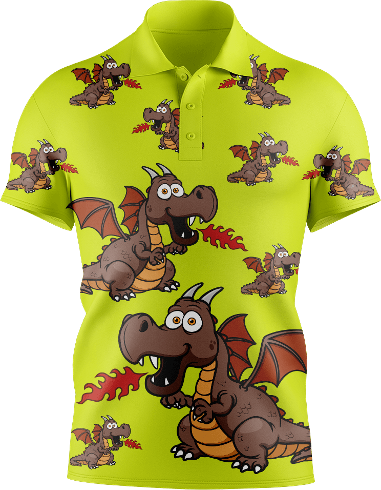 Dopey Dragon Men's Short Sleeve Polo