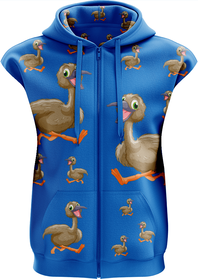 Effie Emu Full Zip Sleeveless Hoodie Jackets - fungear.com.au
