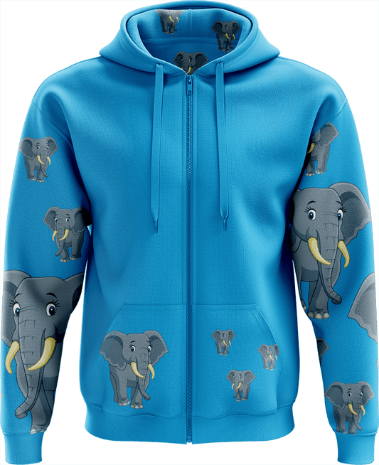 Ellie Elephant Full Zip Hoodies Jacket - fungear.com.au