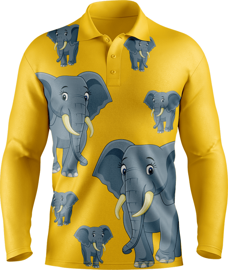 Ellie Elephant Men's Long Sleeve Polo