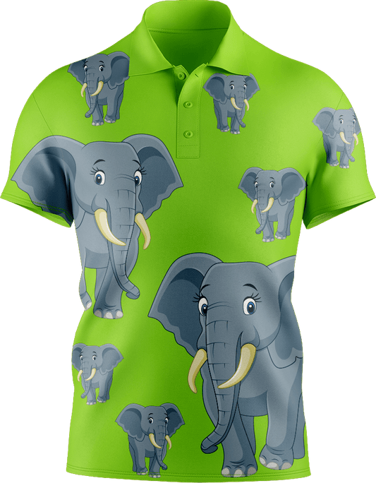 Ellie Elephant Men's Short Sleeve Polo - fungear.com.au