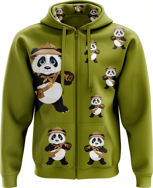 Explorer Panda Full Zip Hoodies Jacket - fungear.com.au