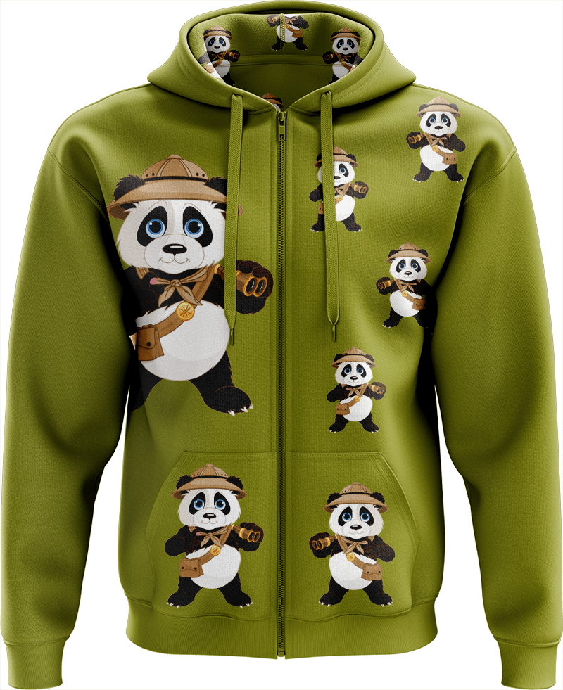 Explorer Panda Full Zip Hoodies Jacket