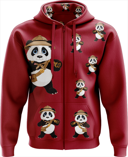 Explorer Panda Full Zip Hoodies Jacket - fungear.com.au