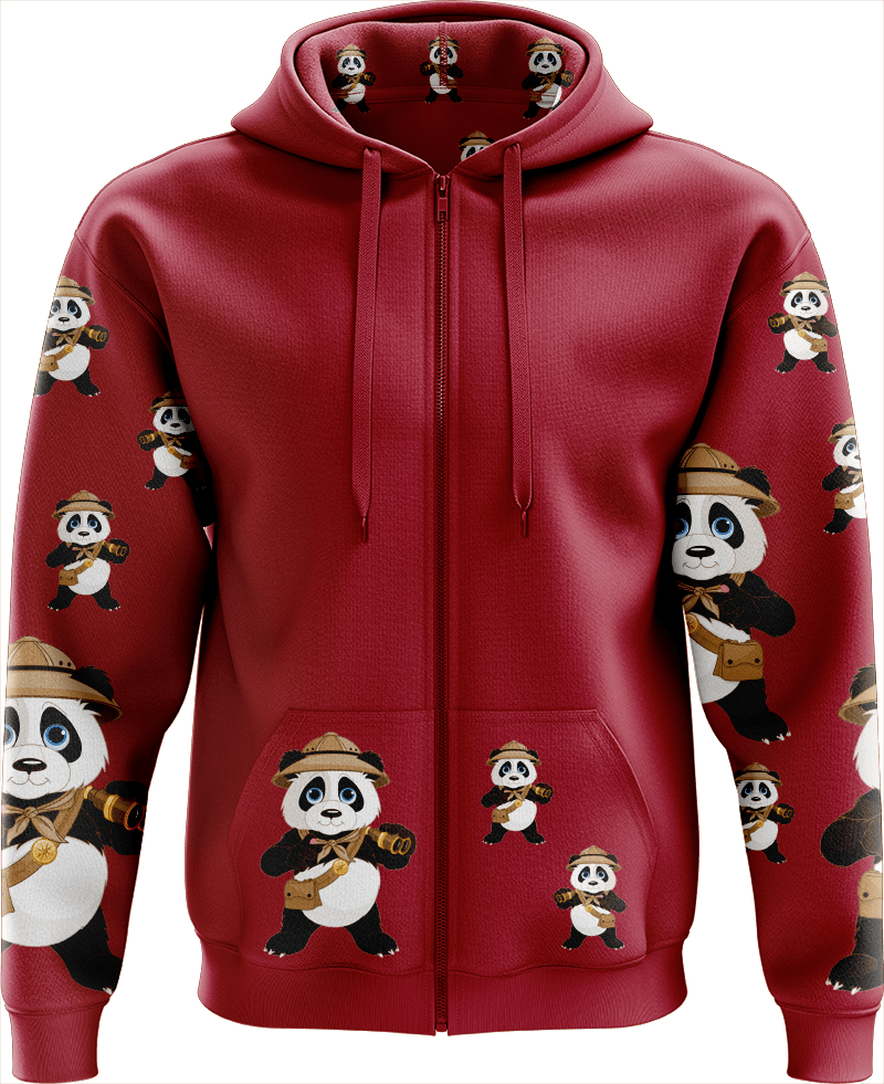 Explorer Panda Full Zip Hoodies Jacket - fungear.com.au