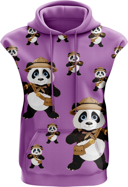 Explorer Panda Full Zip Sleeveless Hoodie Jackets - fungear.com.au