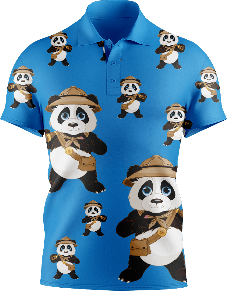 Explorer Panda Men's Short Sleeve Polo