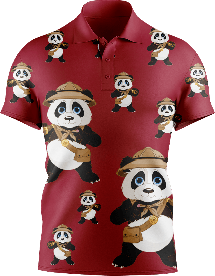 Explorer Panda Men's Short Sleeve Polo - fungear.com.au