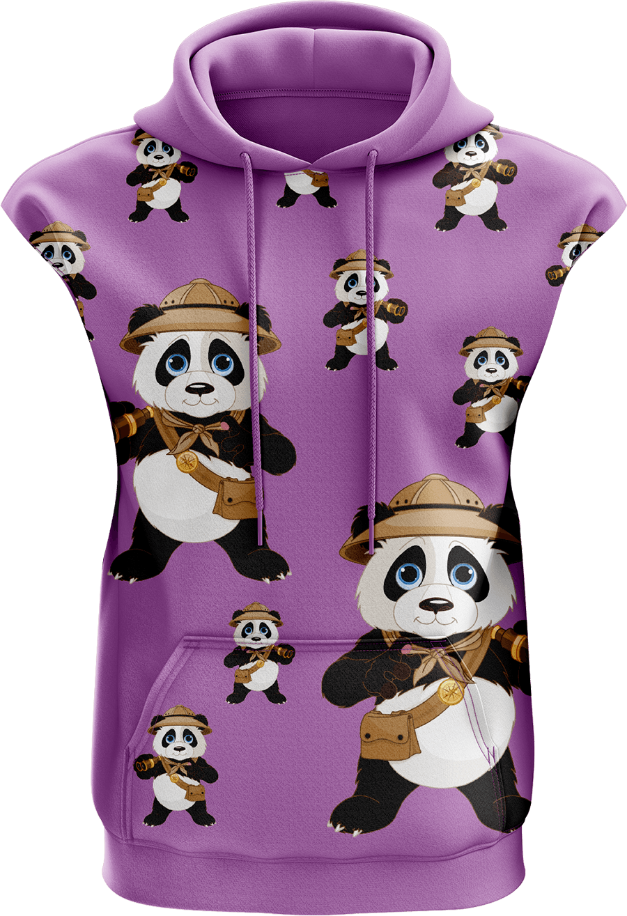 Explorer Panda Sleeveless Hoodie - fungear.com.au