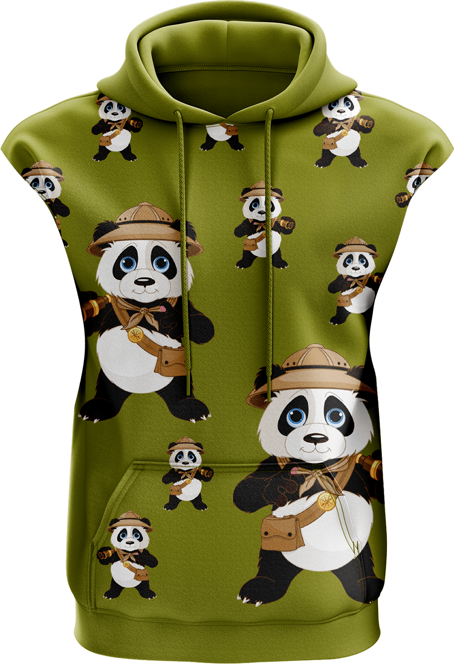 Explorer Panda Sleeveless Hoodie - fungear.com.au