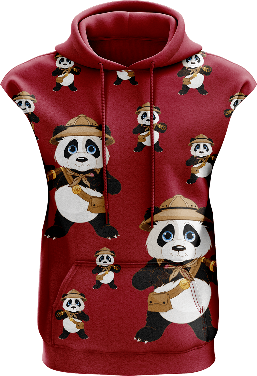 Explorer Panda Sleeveless Hoodie - fungear.com.au